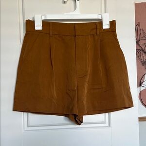 Zara Brown High Waist Tailored Shorts
